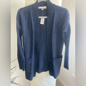 NWT - LOFT Navy Speckled Cardigan XXS